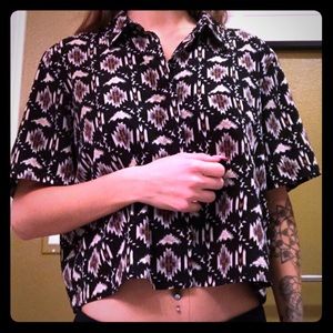 Forever 21 Hawaiian shirt crop top boho vintage